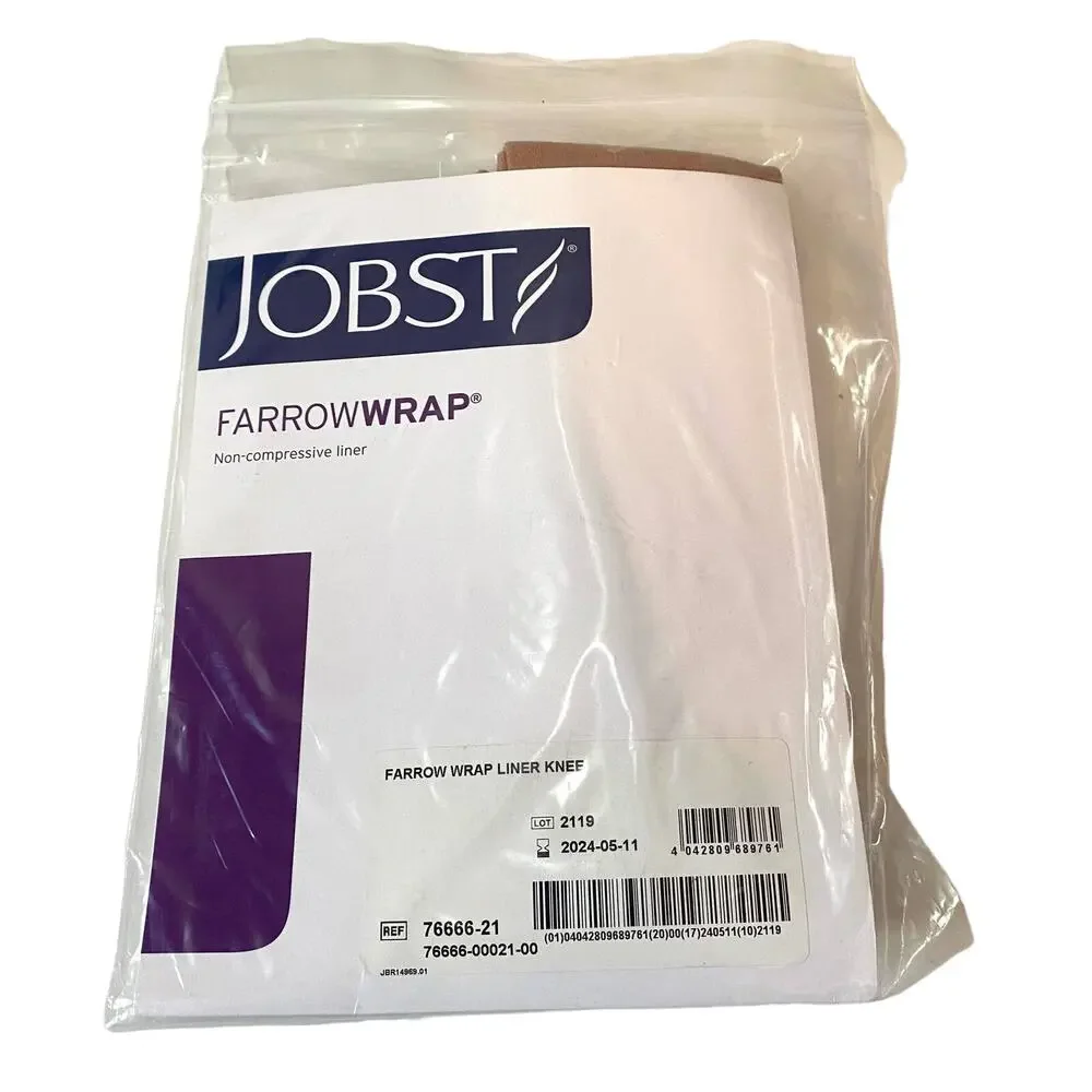 Jobst Farrow Wrap Liner Knee High Sock Non Compressive Liner 76666-21 Tan